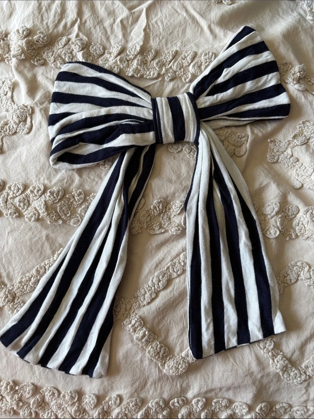 Navy Floral High-Low Tunic with Striped Ruffles - Picture 2 of 5